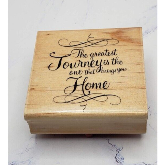 Elegant Script The Greatest Journey Wood Mounted Rubber Stamp - Picture 1 of 7